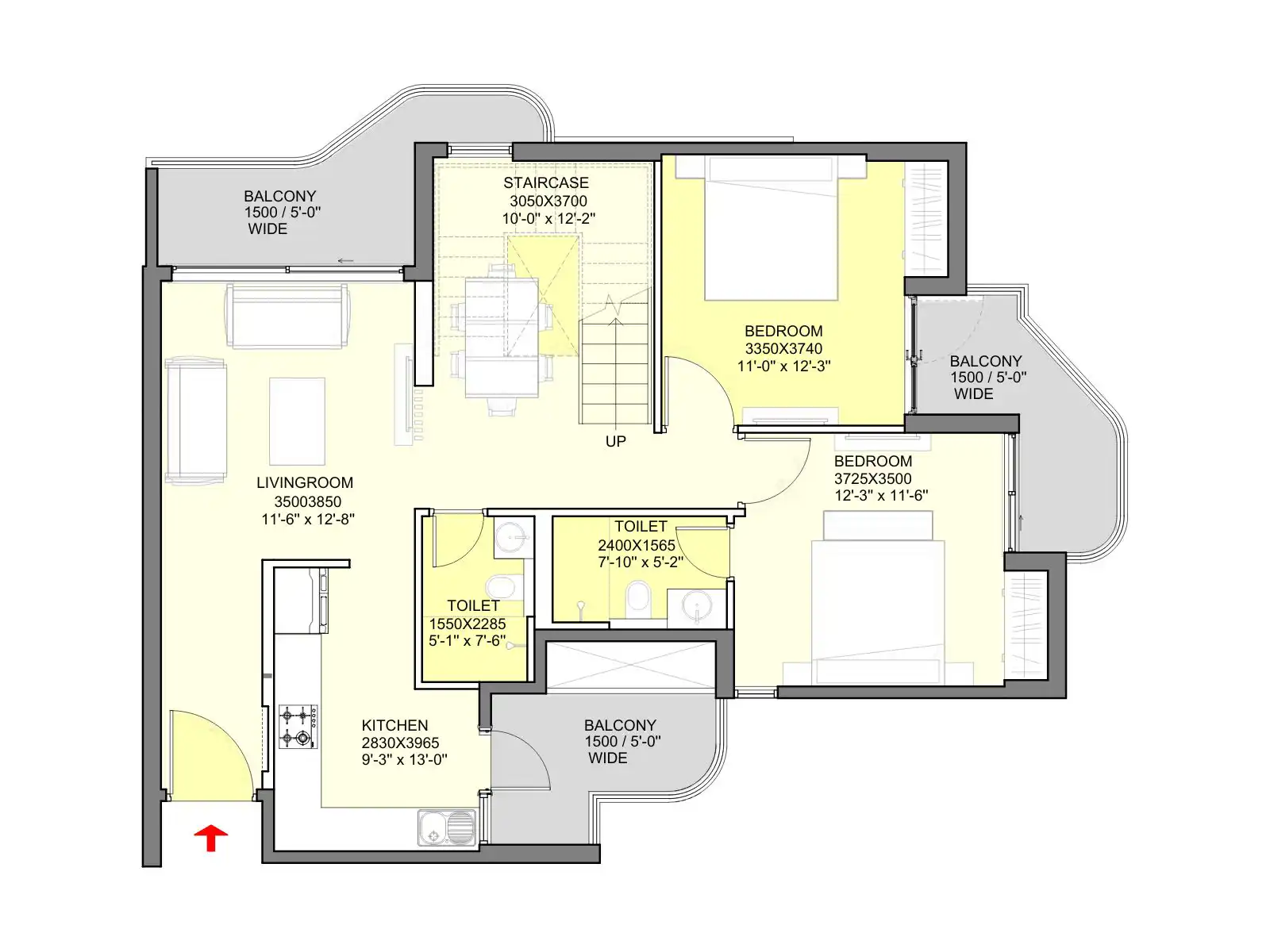 Eldeco Ballads of Bliss 3 BHK + Servant - 2880 Sq.Ft. Eldeco Ballads of Bliss 3 BHK + Servant - 2880 Sq.Ft.